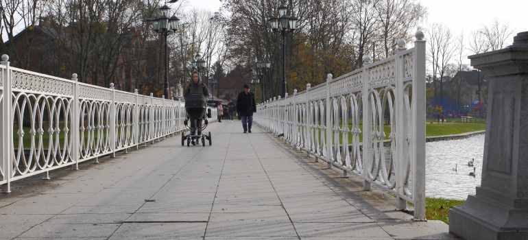 The bridge over pond in Kaliningrad city